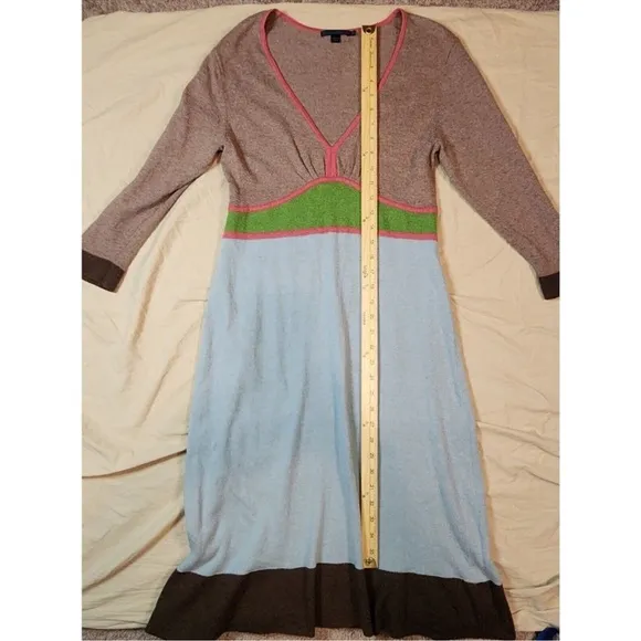 🍓 Boden colorblock sweater fit and flare flattering midi dress RARE size 14