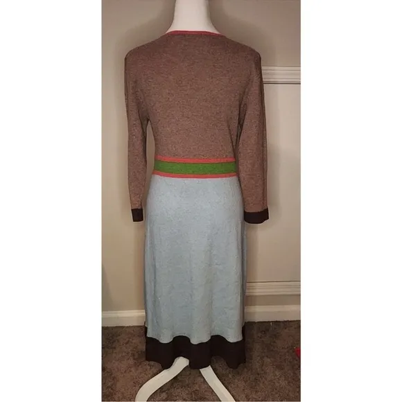 🍓 Boden colorblock sweater fit and flare flattering midi dress RARE size 14