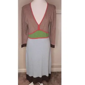 🍓 Boden colorblock sweater fit and flare flattering midi dress RARE size 14