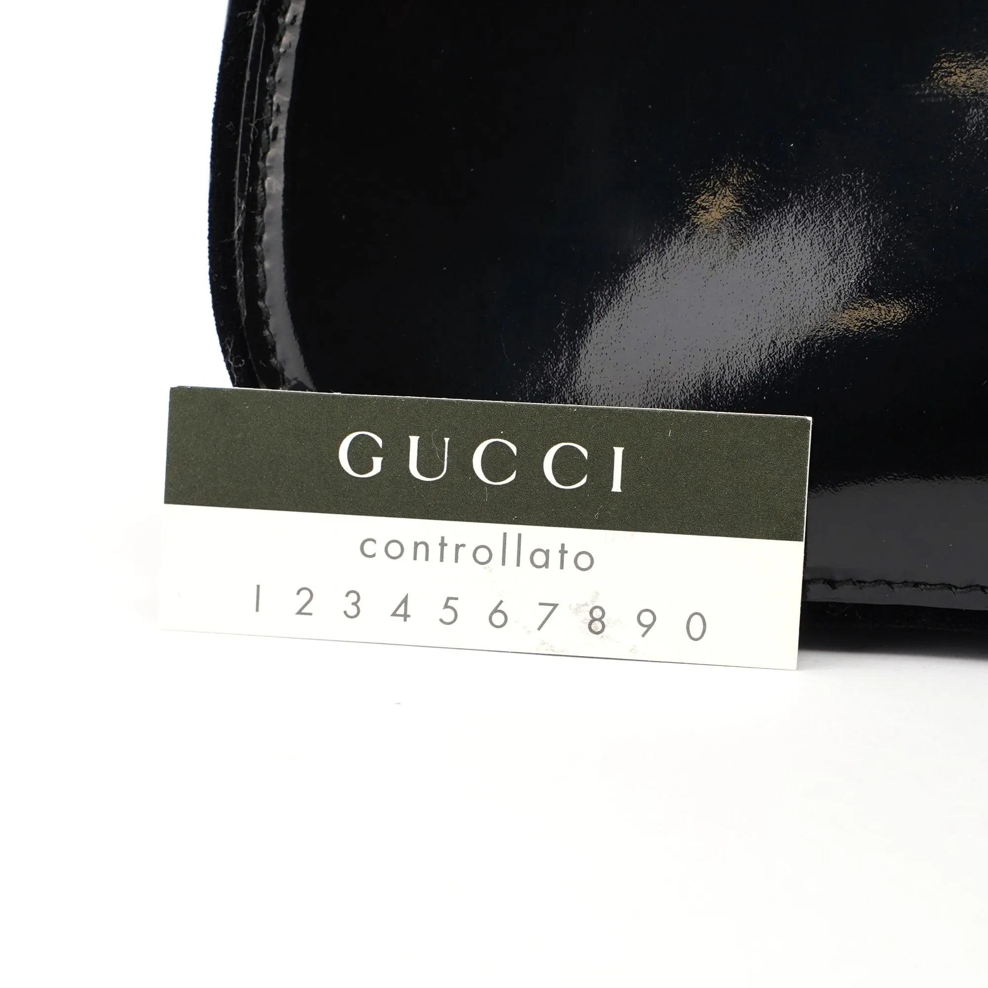 005 0776 Black Patent Leather Bamboo Shoulder Bag