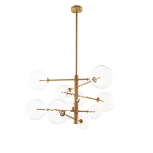 112077UL - Chandelier Argento S antique brass finish