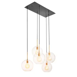 112635UL - Chandelier Tango 5 light antique brass finish