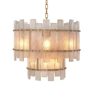 115078UL - Chandelier Caprera antique brass finish UL