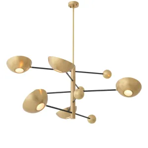 115245UL - Chandelier Salinas antique brass finish UL