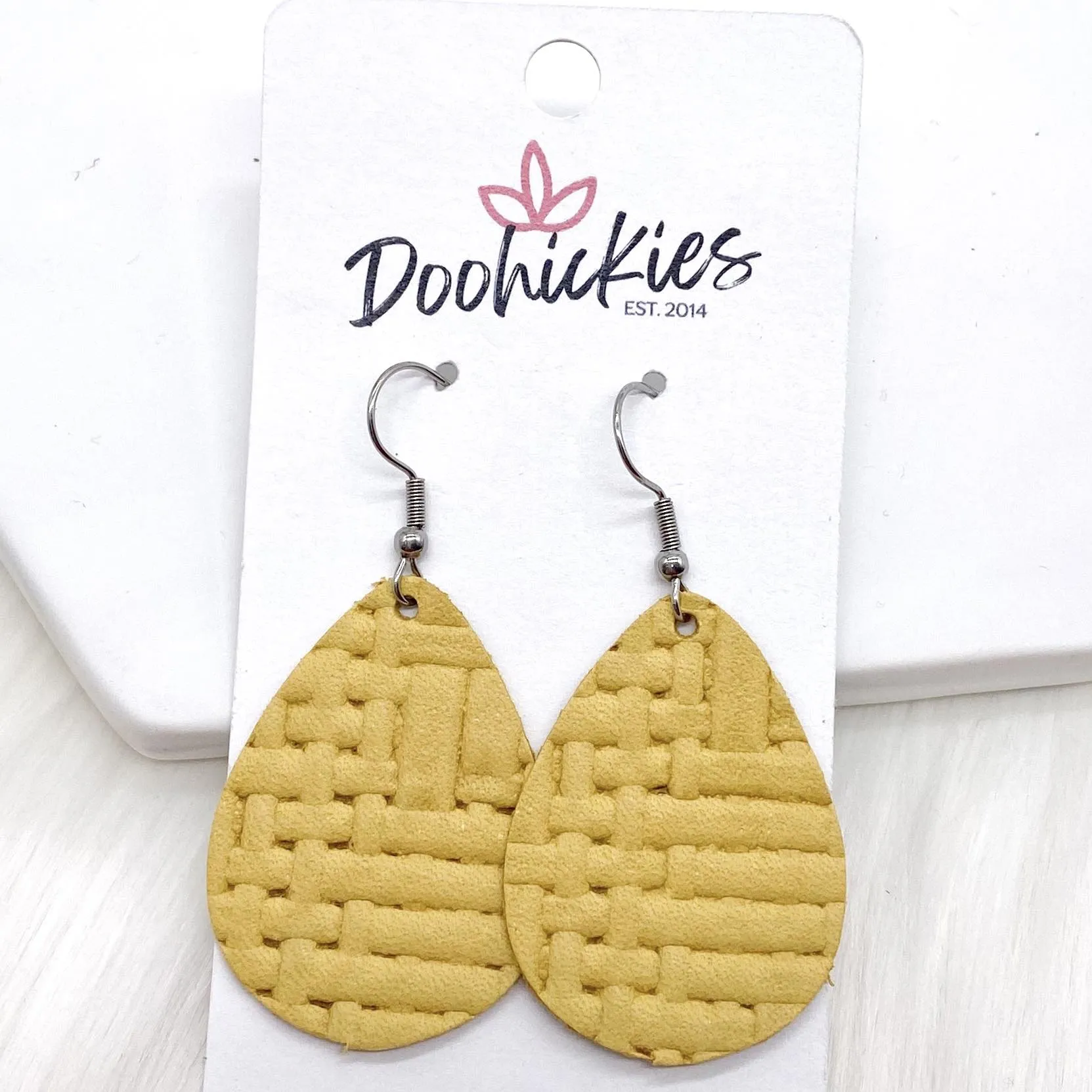 1.5" Watercolor Flowers Mini Collection (Leather) -Earrings