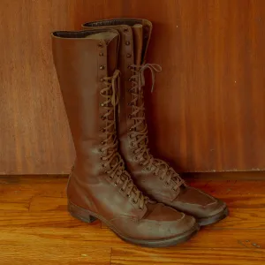 1930s Lace Up Knee High Leather Boots Chippewa