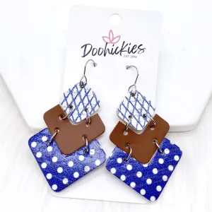 2.5" Mix & Match Navy Dot Lola -Fall Earrings