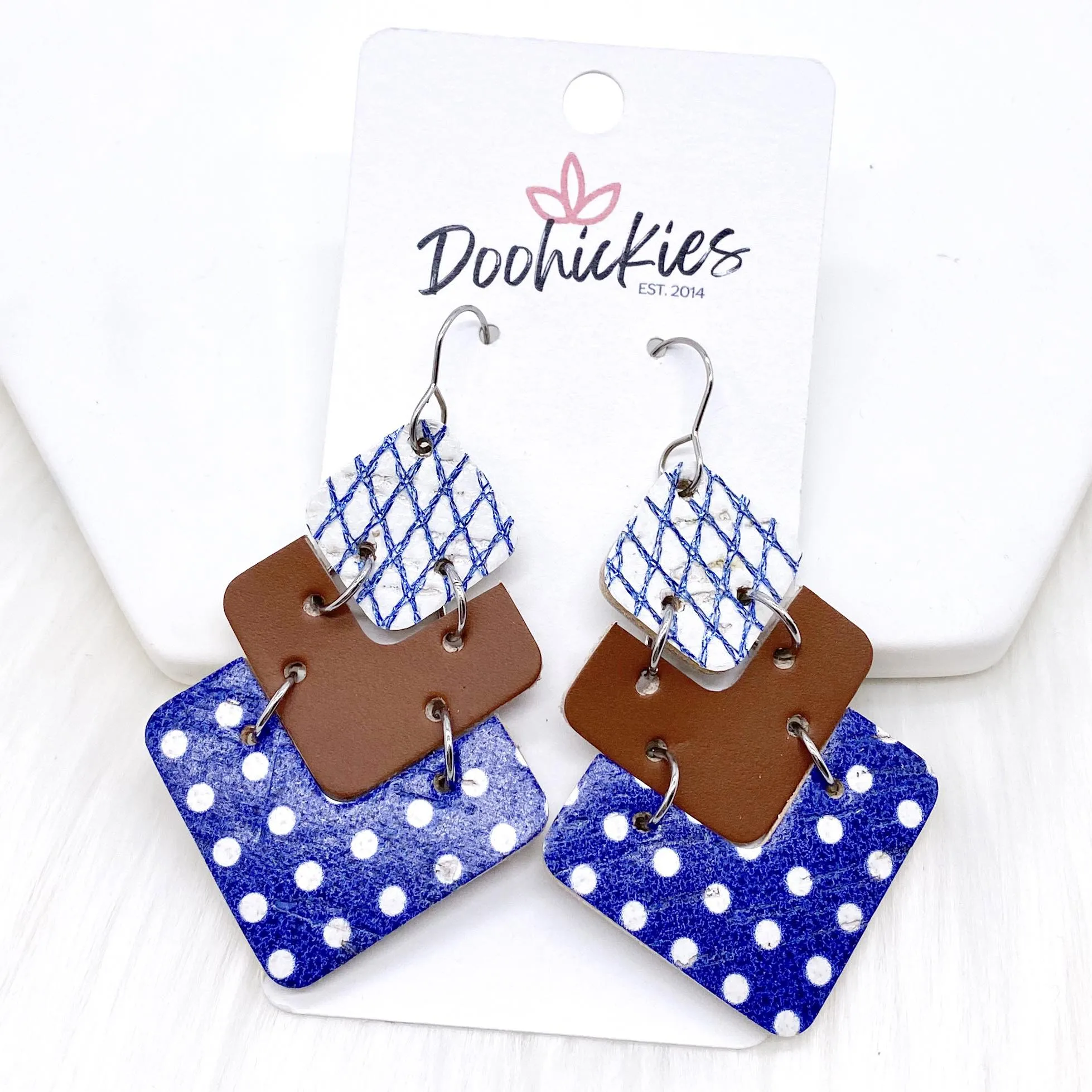 2.5" Mix & Match Navy Dot Lola -Fall Earrings