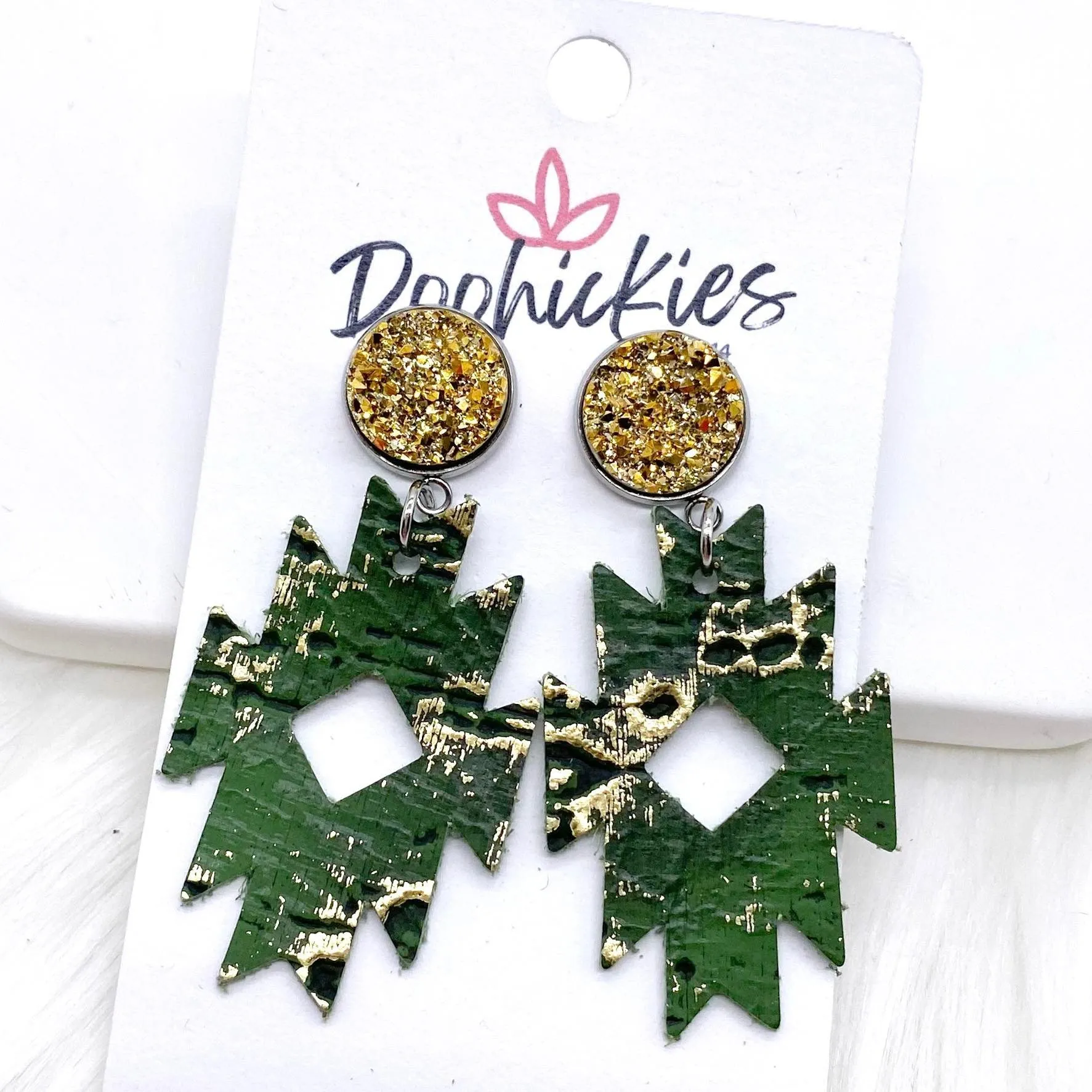2" Lil’ Aztec Dangles (Leather) -Earrings