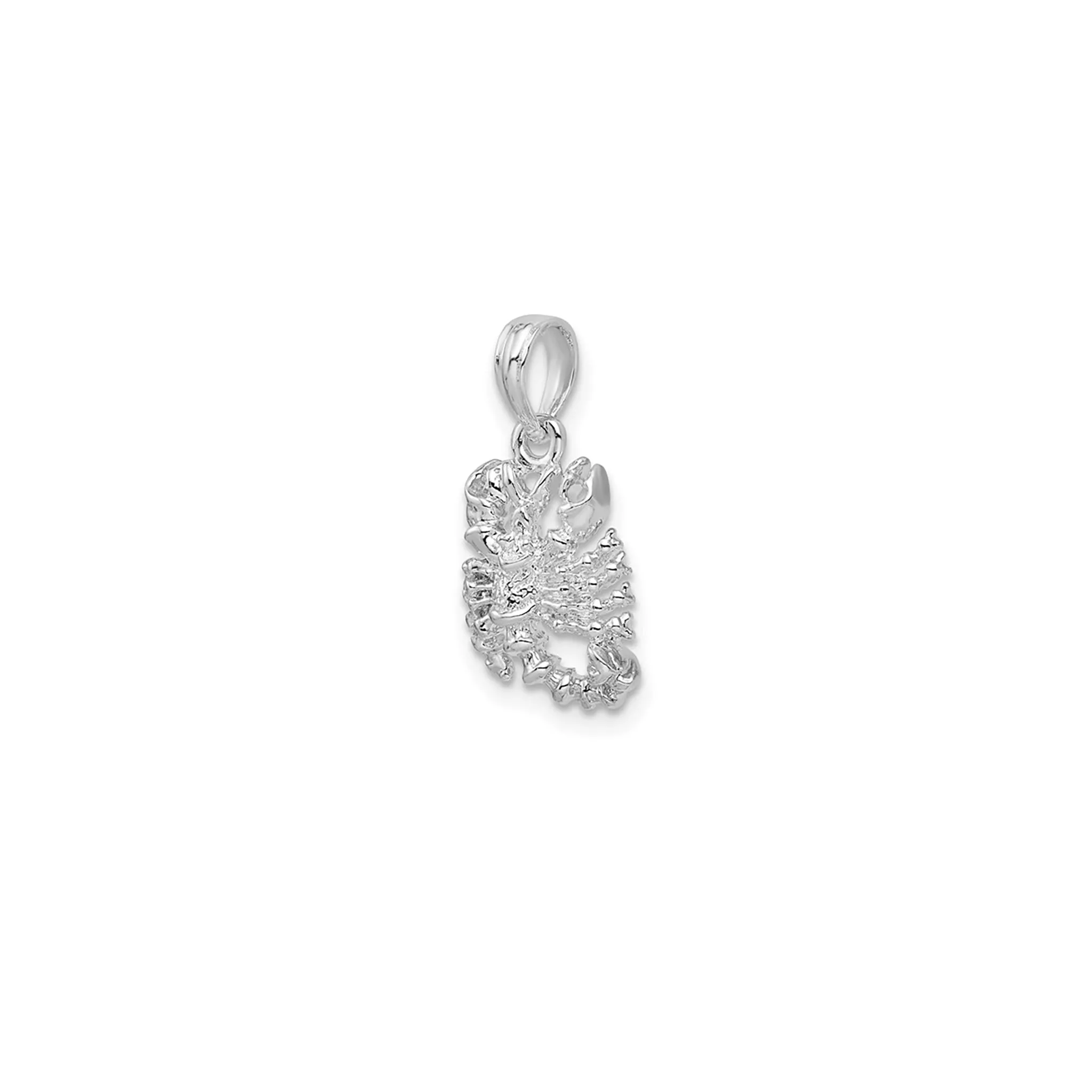 3-D Antique-Finish Scorpio Zodiac Pendant (Silver)