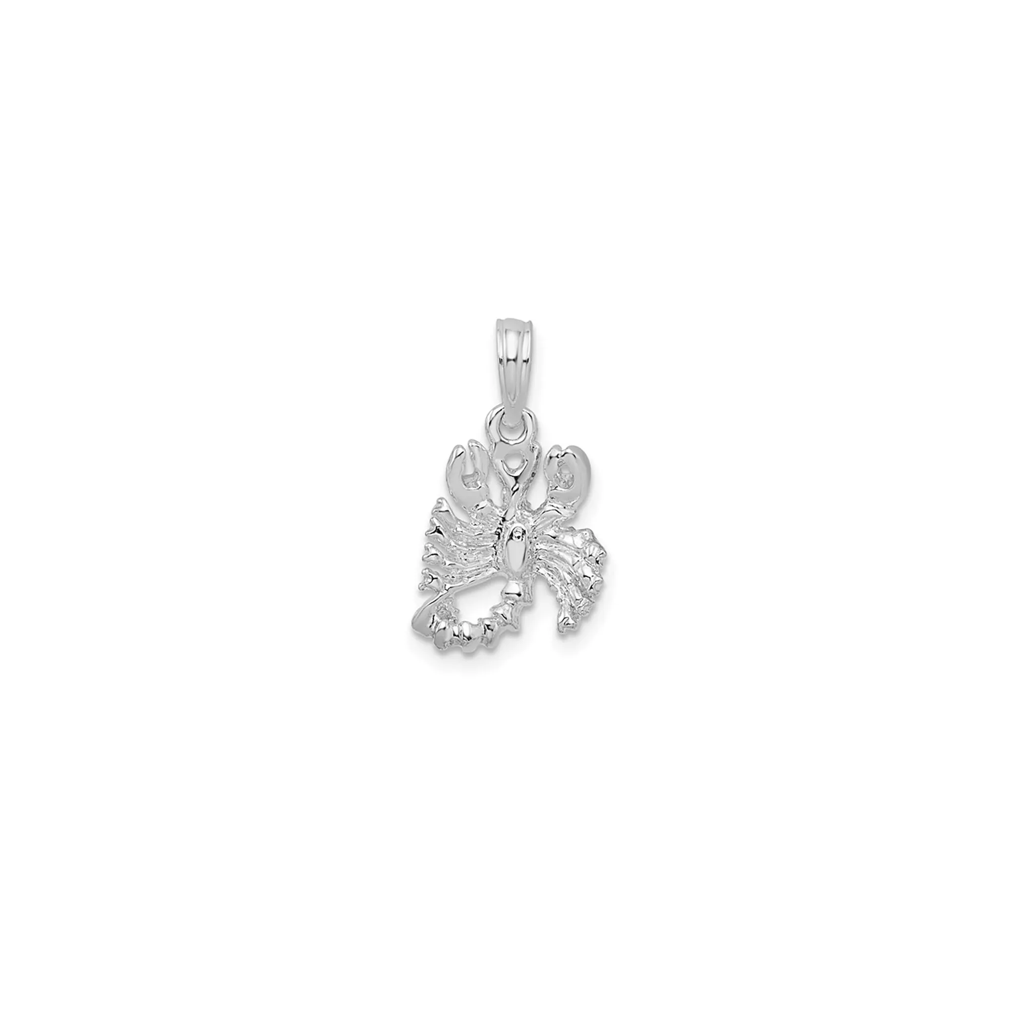 3-D Antique-Finish Scorpio Zodiac Pendant (Silver)