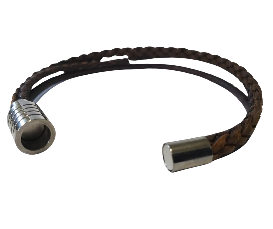 3 Strand Braided Leather Bracelet