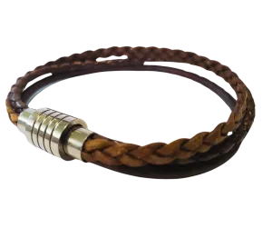 3 Strand Braided Leather Bracelet