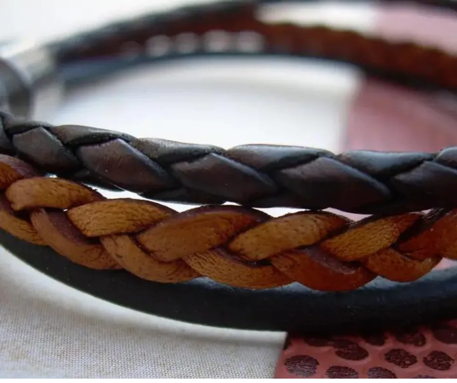 3 Strand Braided Leather Bracelet