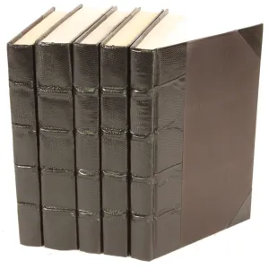 5 Piece Exotic Cobra Decorative Book Set Leather Books