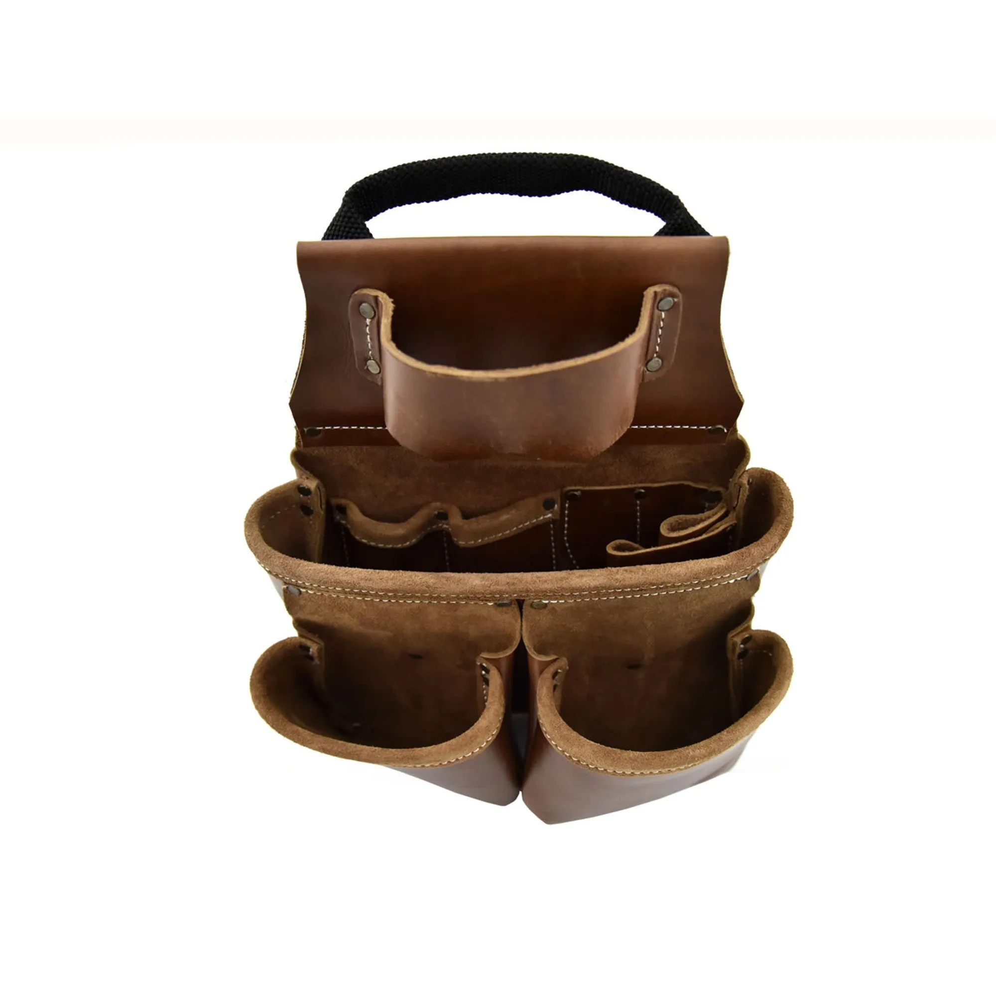 98435 - 9 Pocket Framer's Nail and Tool Pouch in Full Grain Leather | Style n Craft