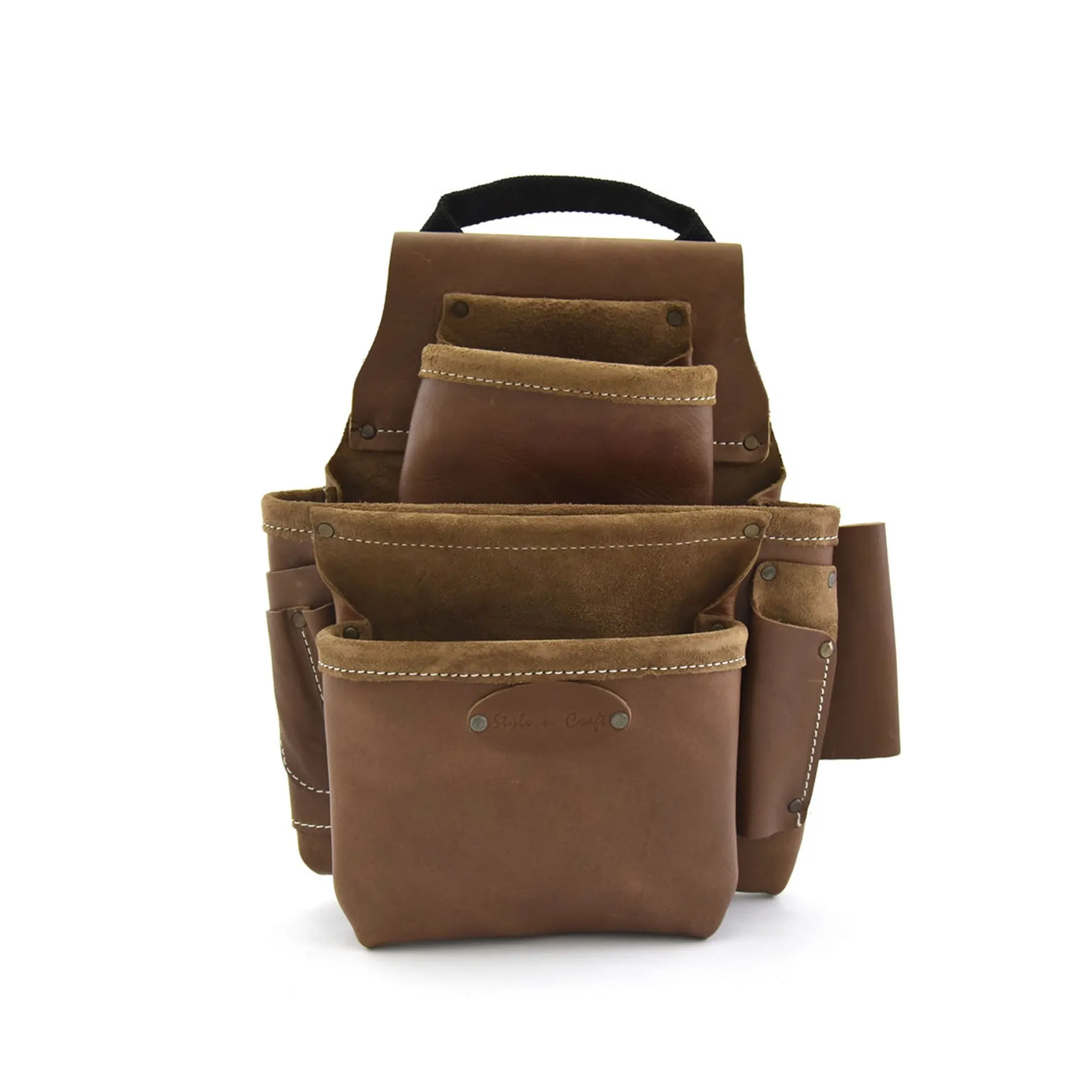 98436 - 8 Pocket Framer's Nail and Tool Pouch in Full Grain Leather | Style n Craft