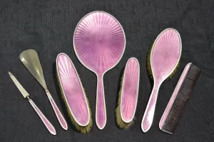 A Ladies Antique Tiffany Sterling Silver 7 Piece Dress Set