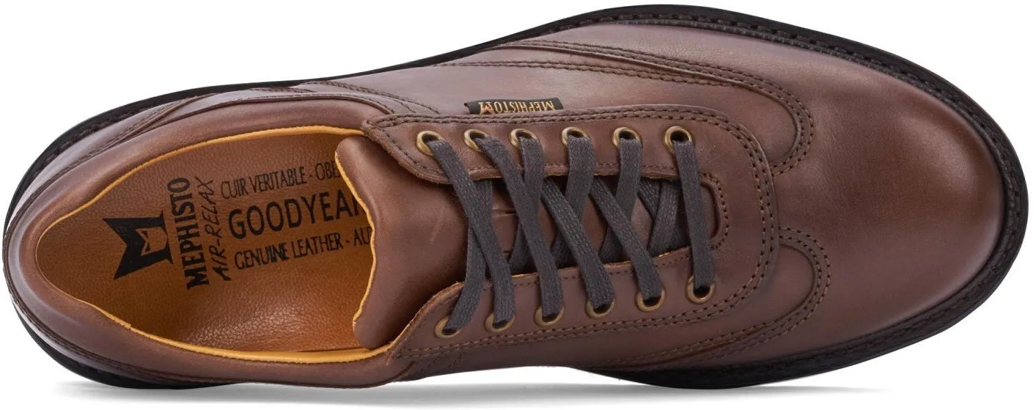 'ADRIANO' men's goodyear handmade lace-up shoes - chestnut brown