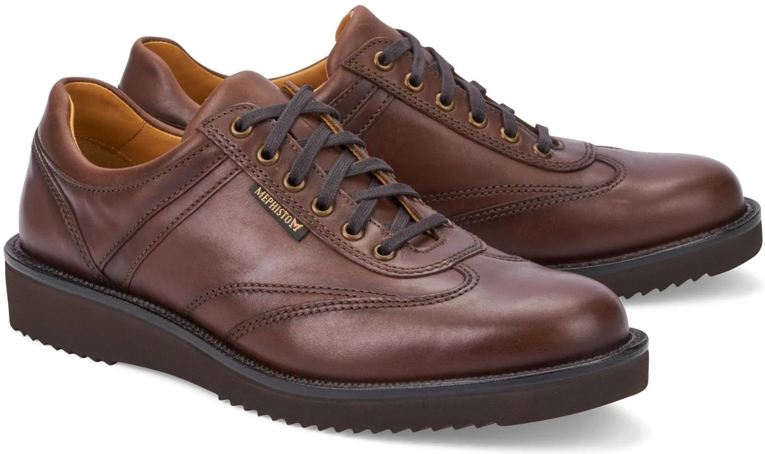 'ADRIANO' men's goodyear handmade lace-up shoes - chestnut brown