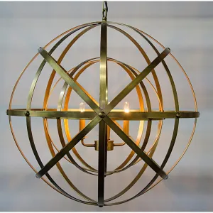 Alchemy Chandelier, Metal with Brass Finish