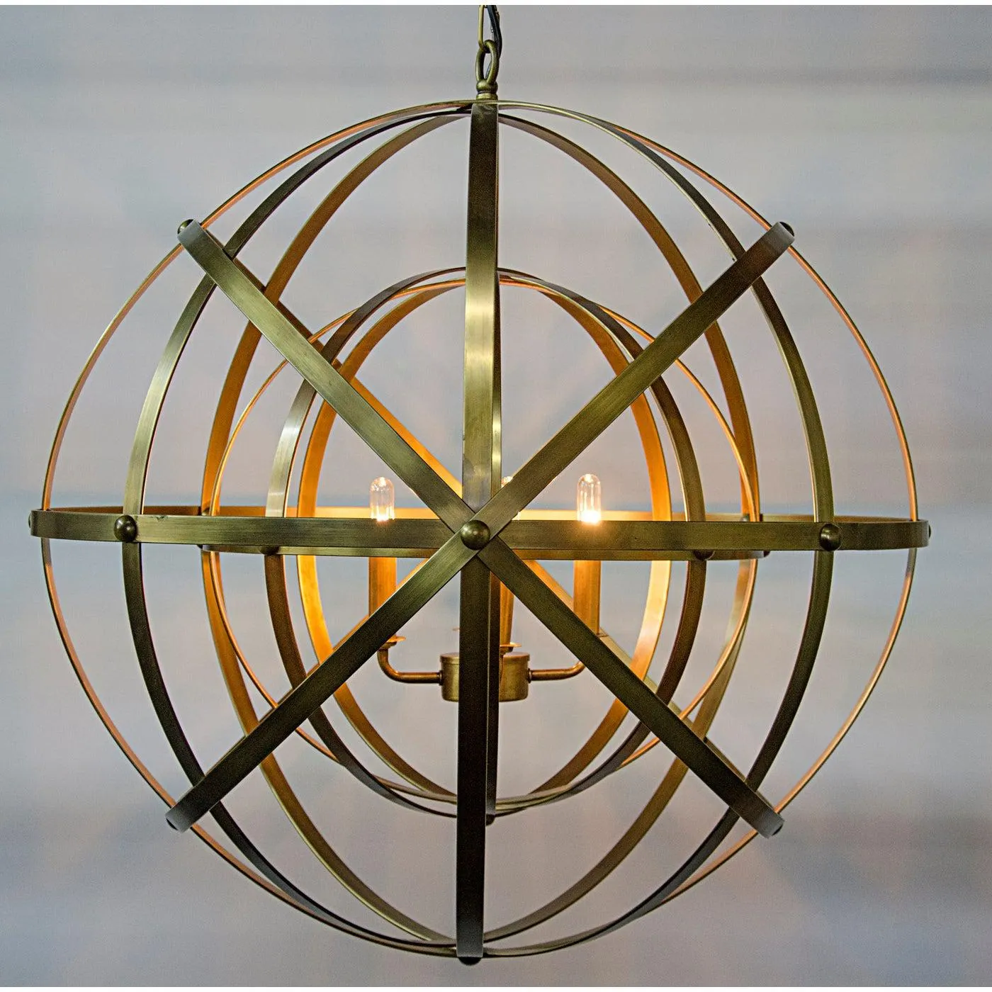 Alchemy Chandelier, Metal with Brass Finish