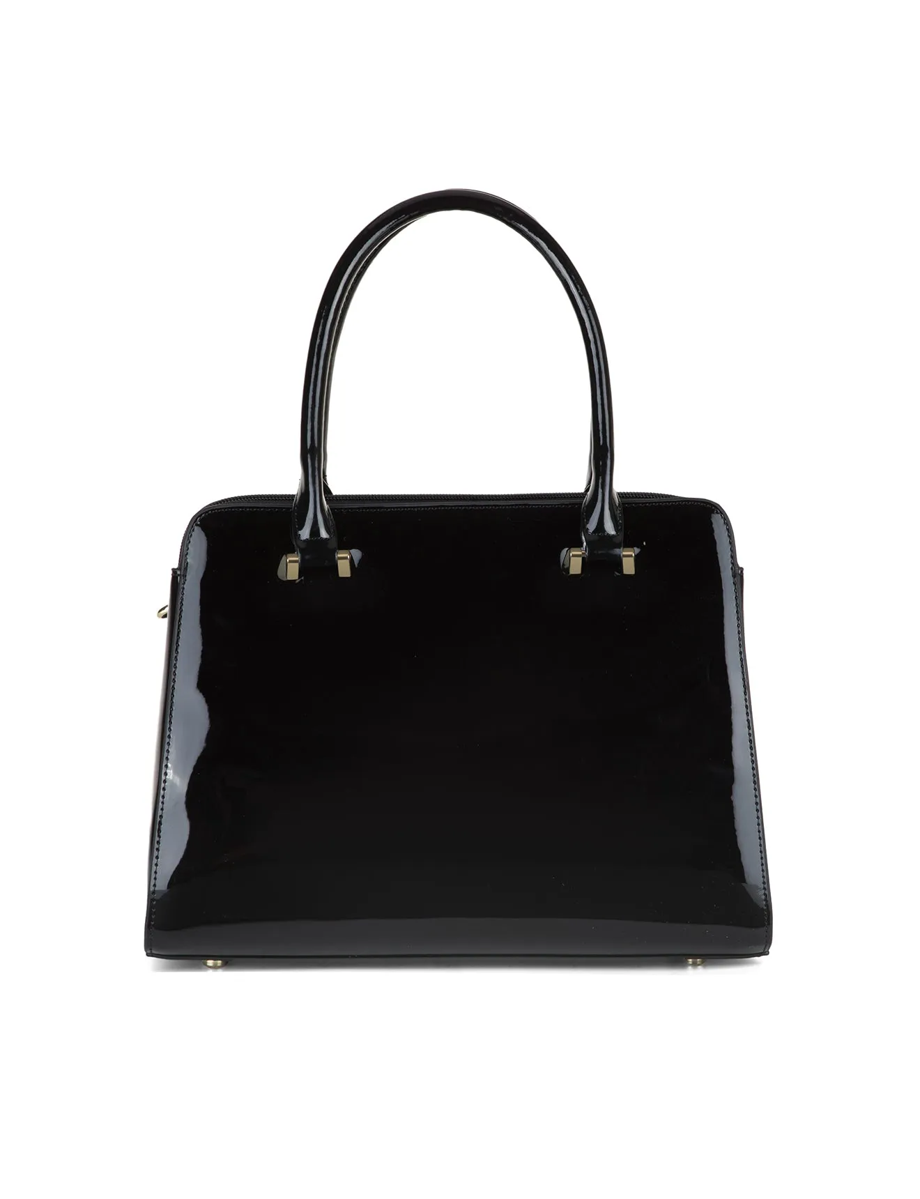 ALLURA GRIP HANDLE LEATHER BAG-SV1-0343-BLK