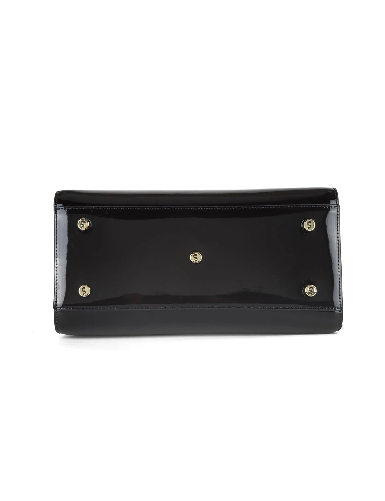 ALLURA GRIP HANDLE LEATHER BAG-SV1-0343-BLK