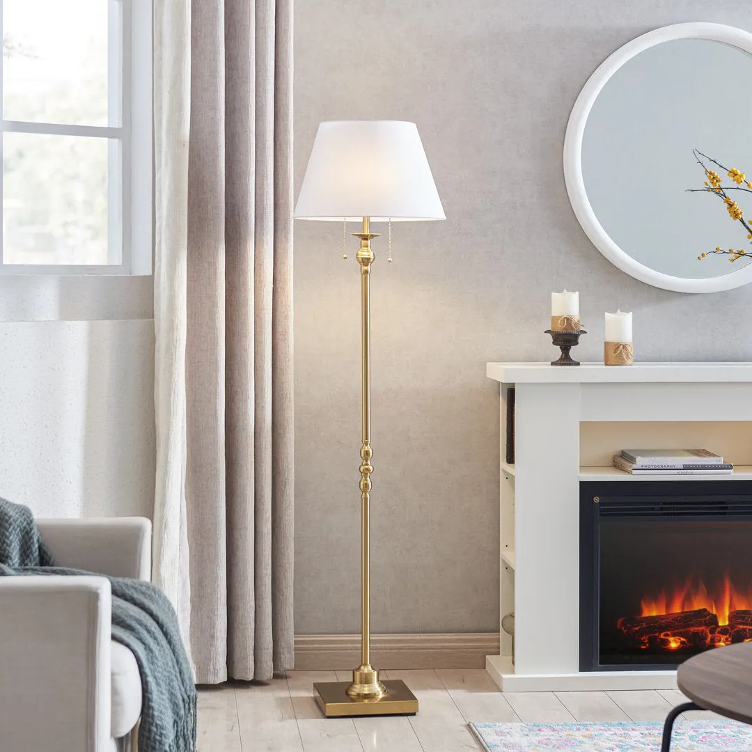 Amiyra 61" Floor Lamp Alcott Hill® Base Finish: Antique Gold