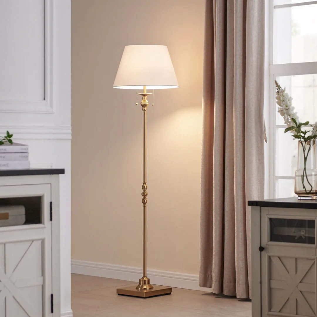 Amiyra 61" Floor Lamp Alcott Hill® Base Finish: Antique Gold