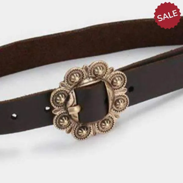 Antique Brown & Gold Buckle Choker & Earring Set