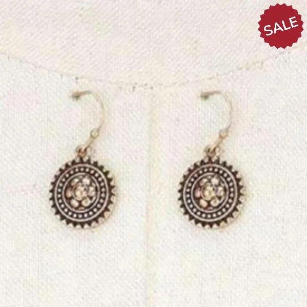 Antique Brown & Gold Buckle Choker & Earring Set