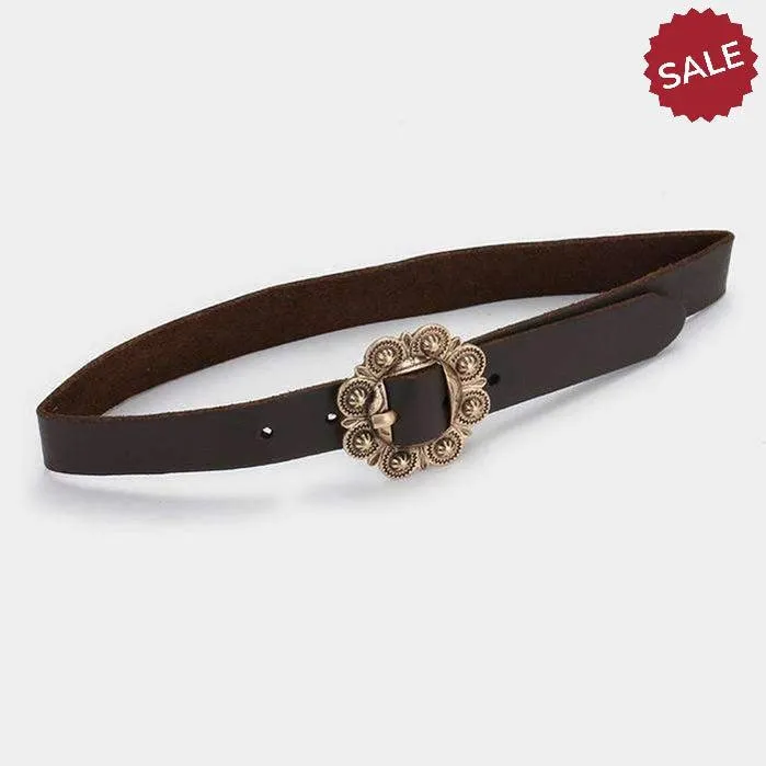 Antique Brown & Gold Buckle Choker & Earring Set