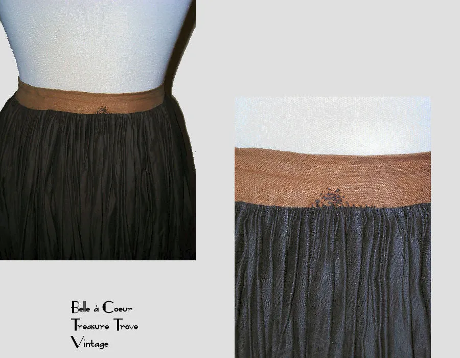 Antique Circa 1870 Black Underskirt – Post Civil War Era – Hand Sewn