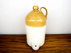 Antique English1 Gallon Crock Jug ~ H Inwood Grocer, Luton