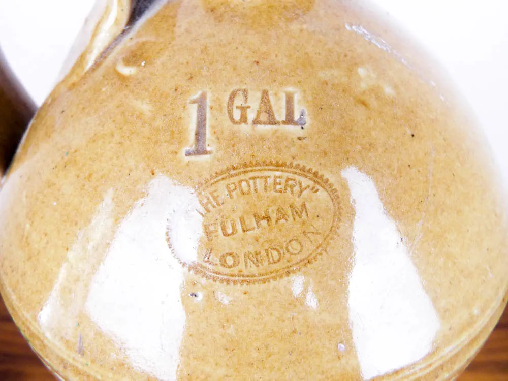 Antique English1 Gallon Crock Jug ~ H Inwood Grocer, Luton