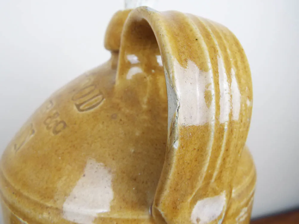Antique English1 Gallon Crock Jug ~ H Inwood Grocer, Luton