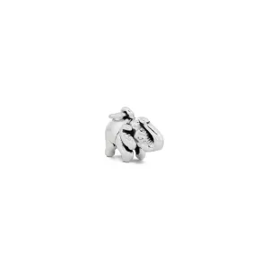 Antique-Finish Baby Elephant Pendant (Silver)