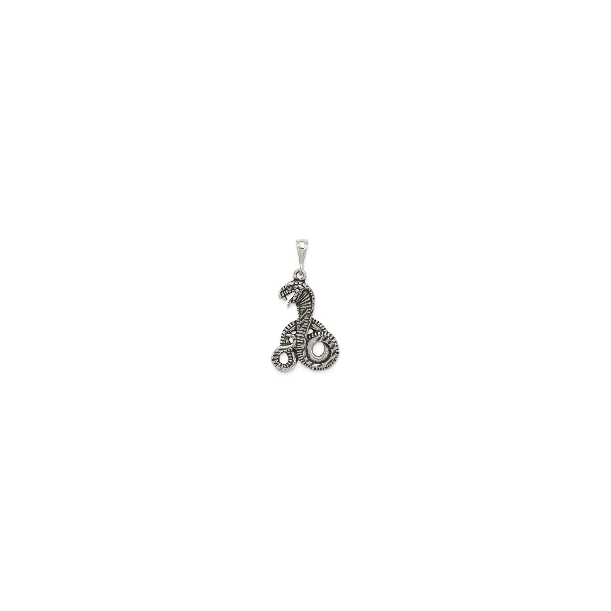 Antique Finish Cobra Pendant (Silver)