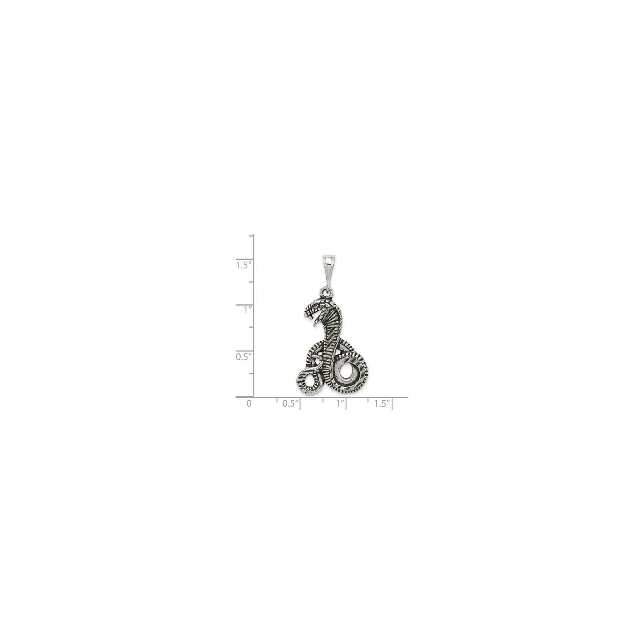Antique Finish Cobra Pendant (Silver)