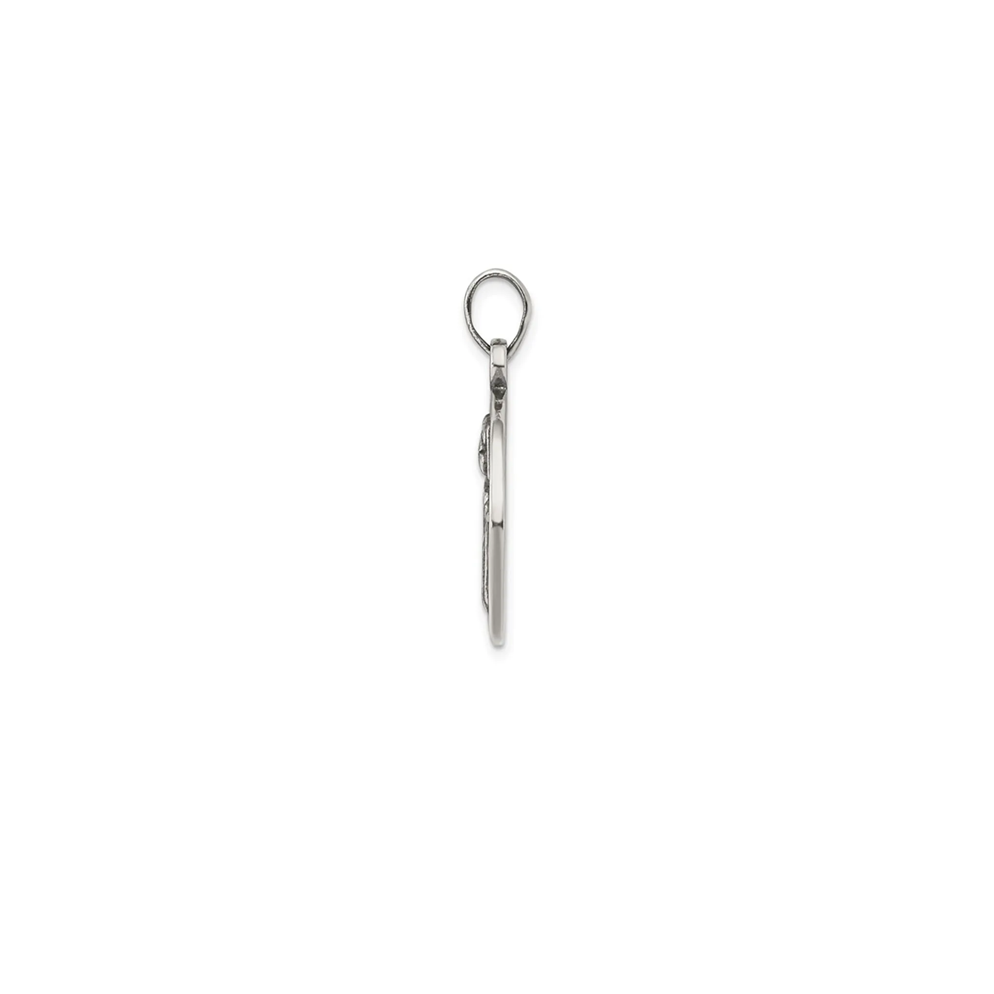 Antique-Finish Gemini Zodiac Pendant (Silver)