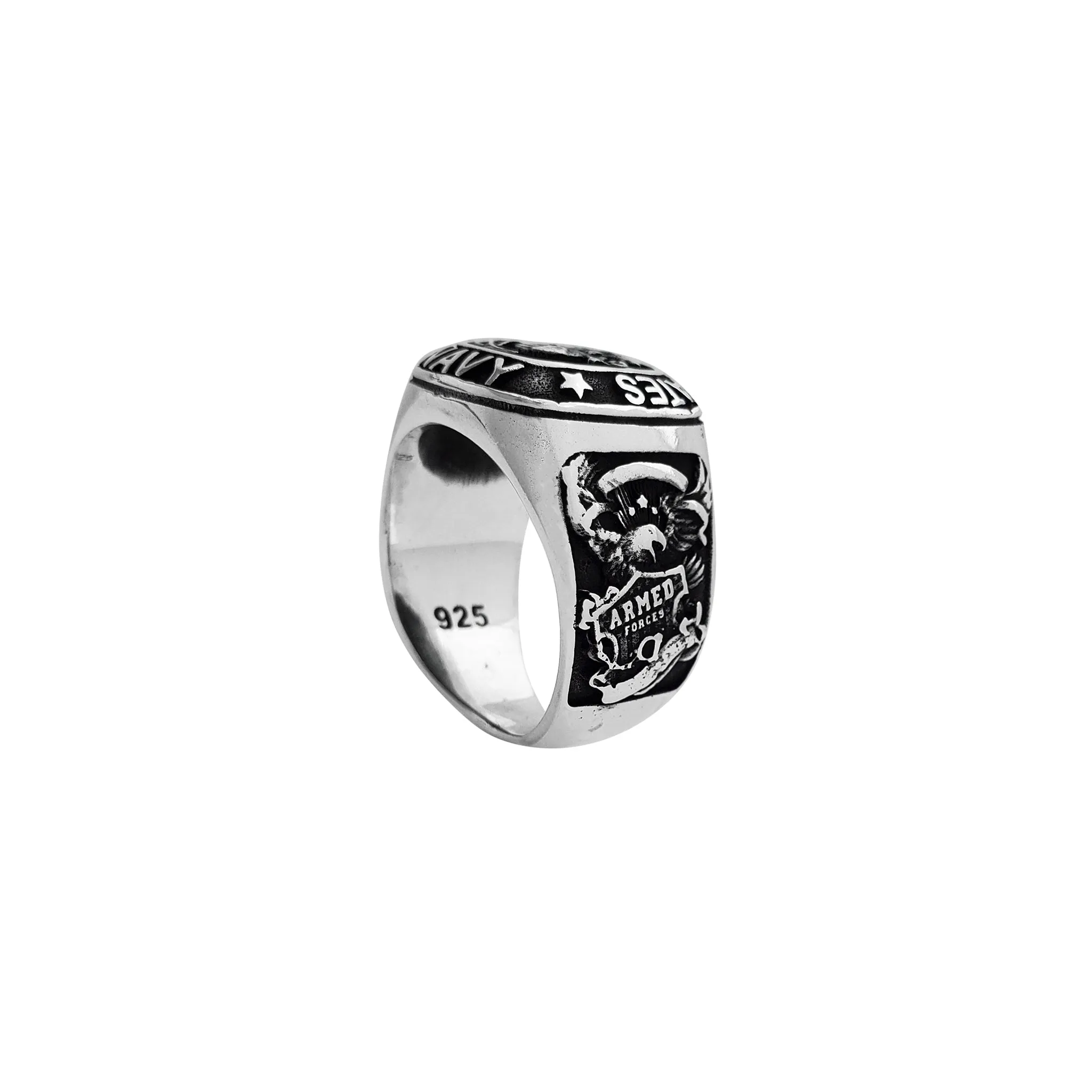 Antique-Finish U.S Navy Ring (Silver)
