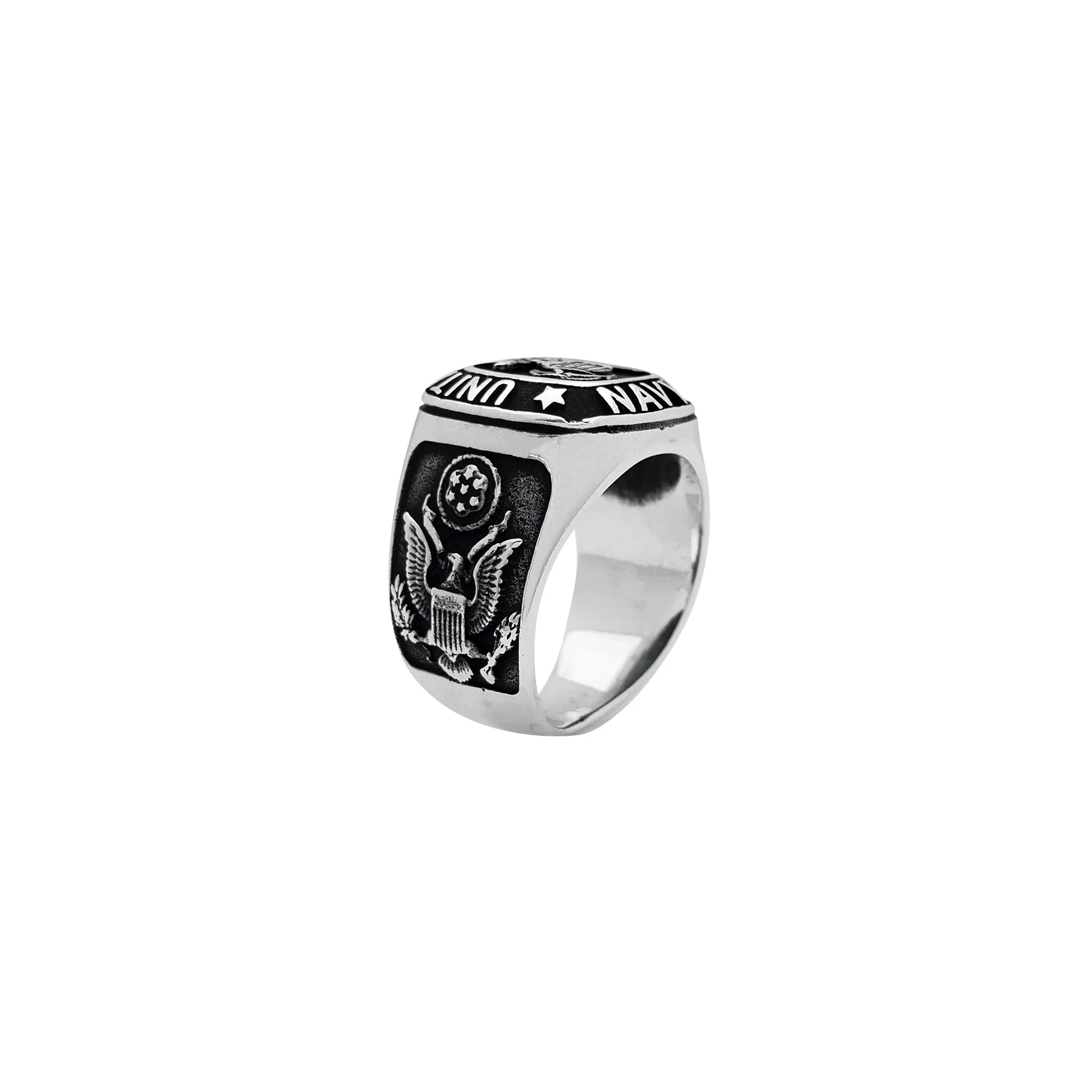 Antique-Finish U.S Navy Ring (Silver)