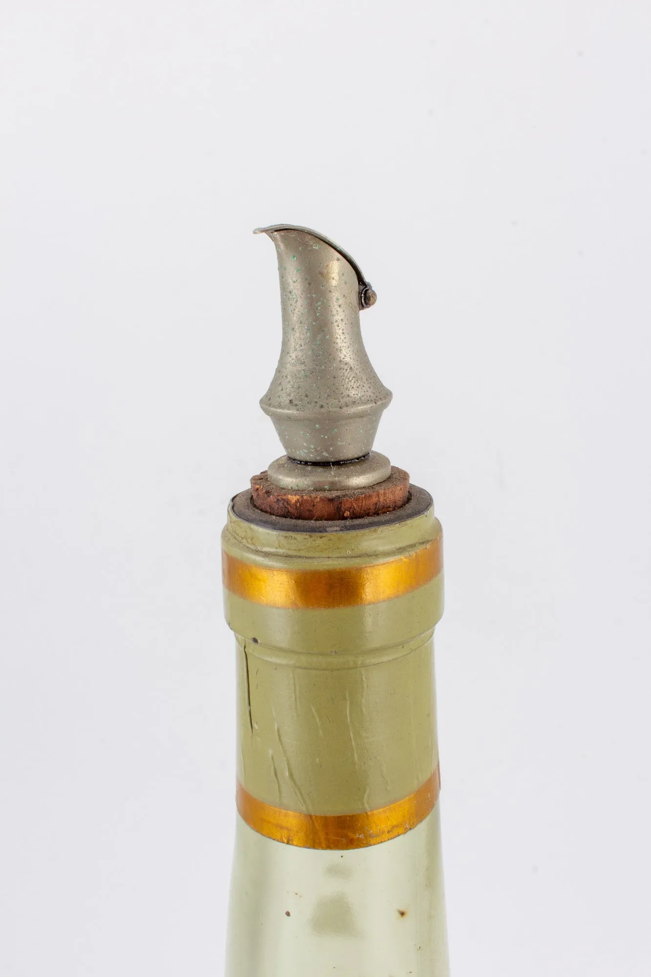 Antique French Spirits Bottle with Metal Spout