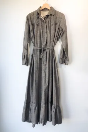 Antique Grey Printed Calico Dress