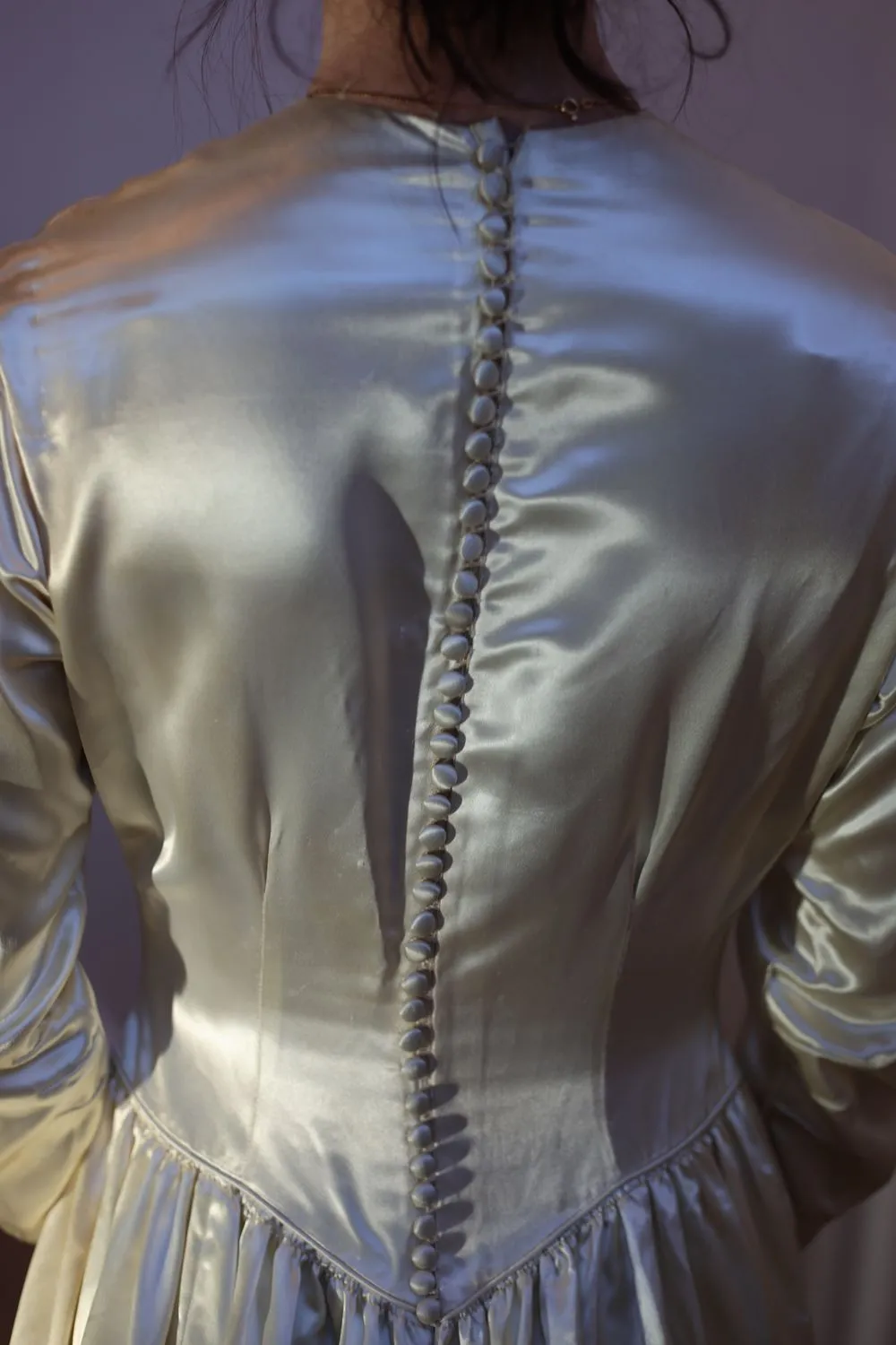 Antique Heavy Satin Wedding Dress