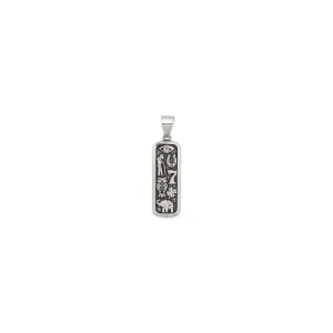 Antique Lucky Charms Cartouche Pendant (Silver)