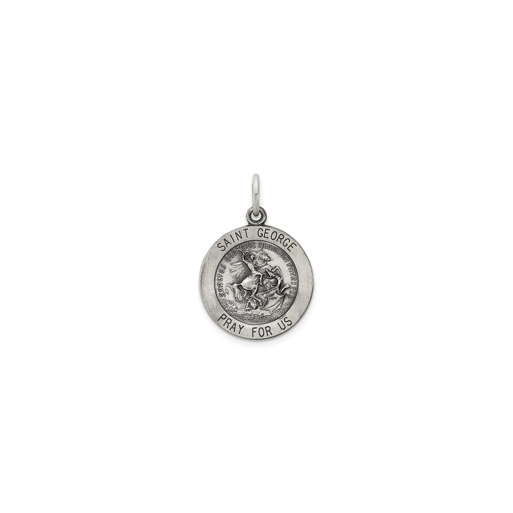 Antique Saint George Medallion Charm (Silver)