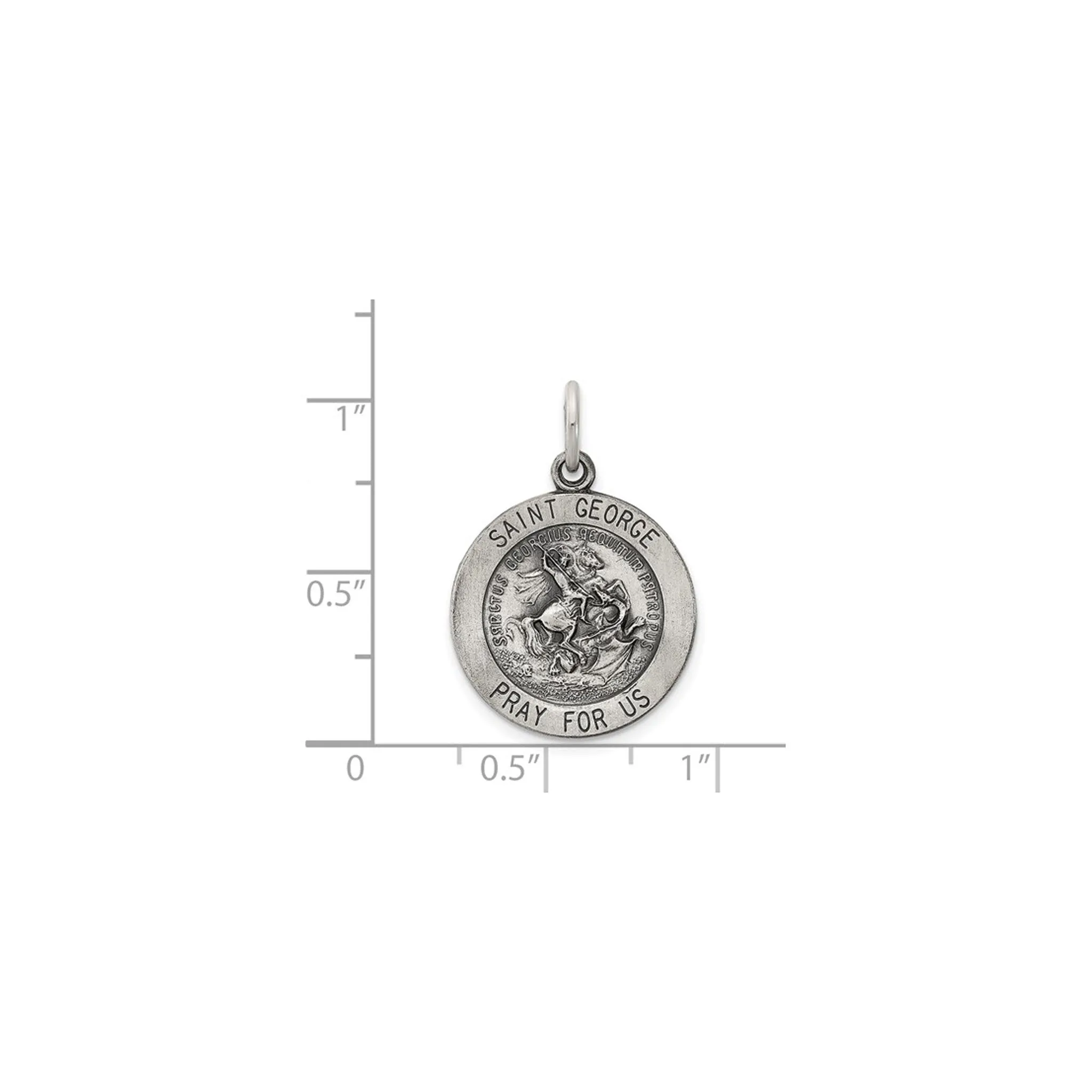 Antique Saint George Medallion Charm (Silver)