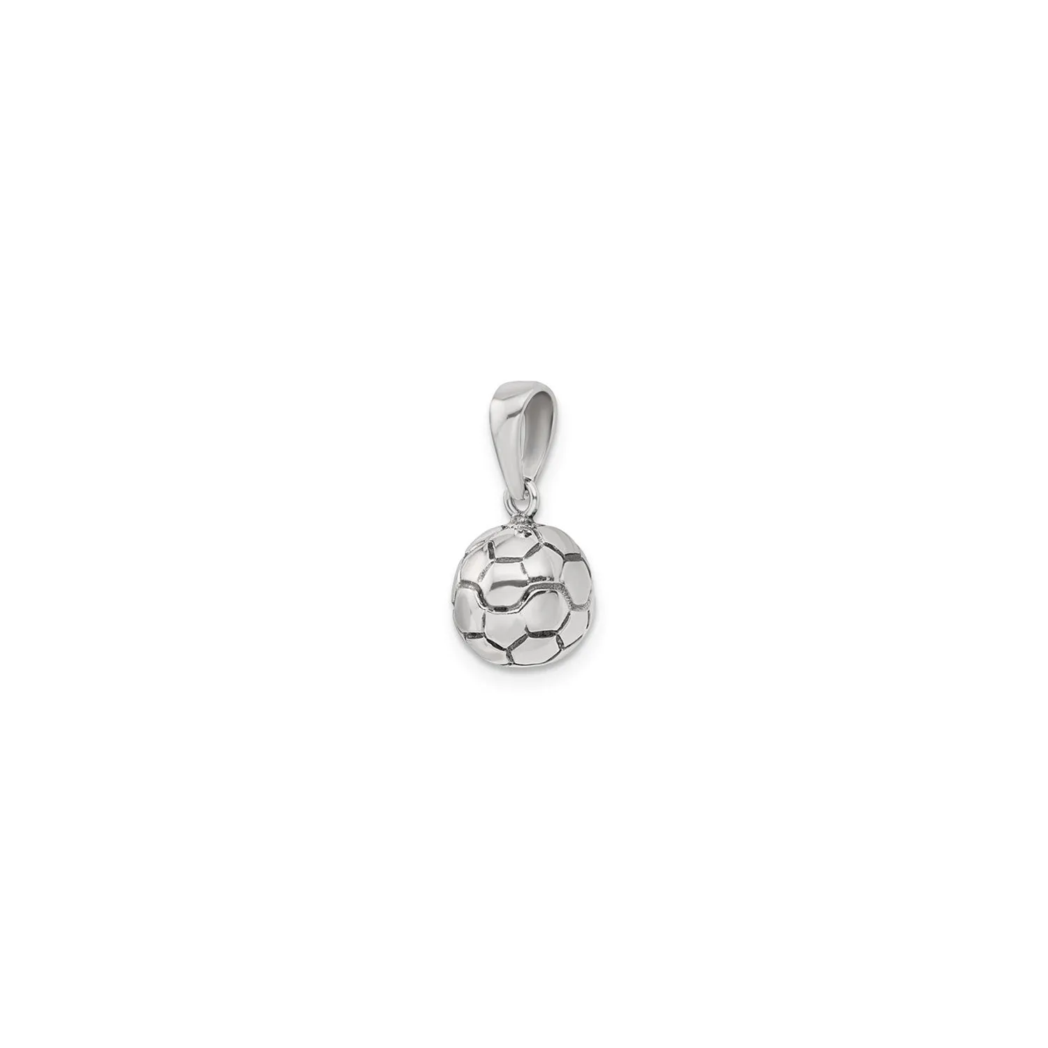 Antiqued Soccer Ball 3D Pendant (Silver)